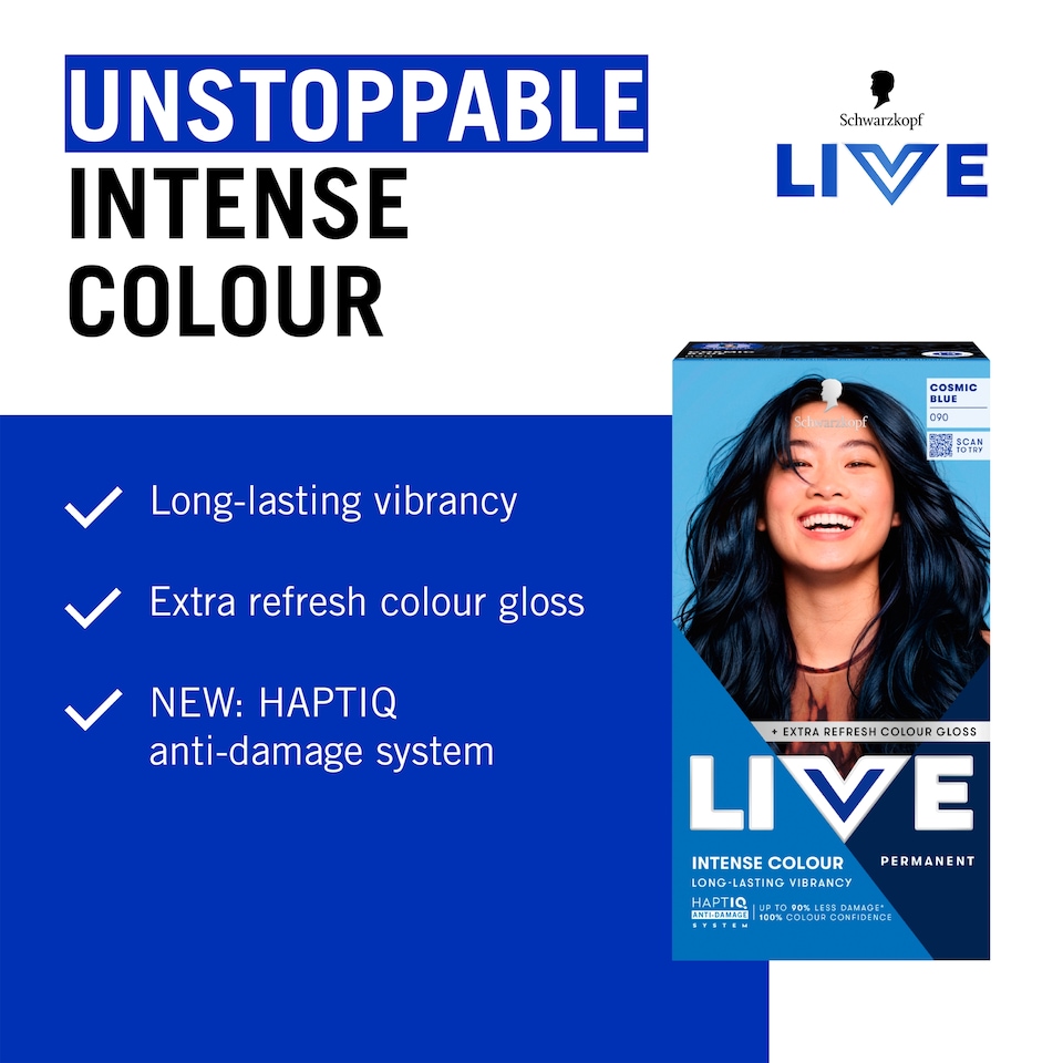 image 1 of Schwarzkopf LIVE Intense Colour 090 Cosmic Blue Permanent Hair Dye
