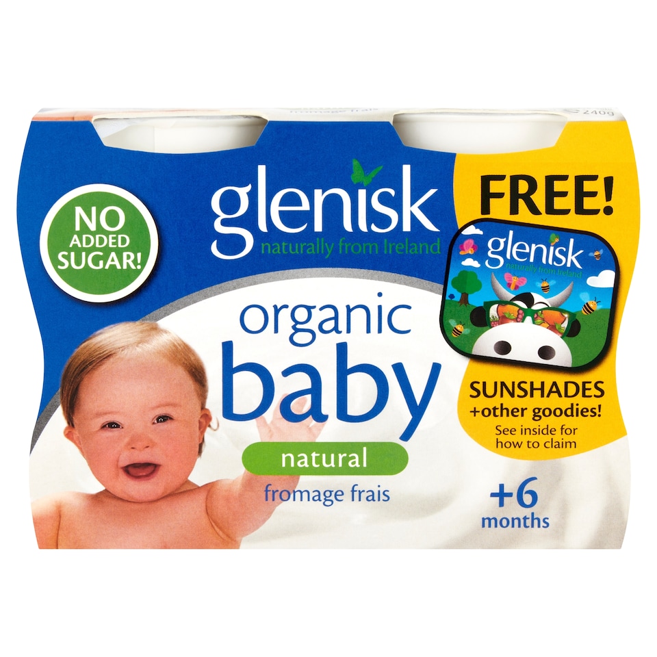 Glenisk Organic Baby Fromage Frais Natural 4X60g