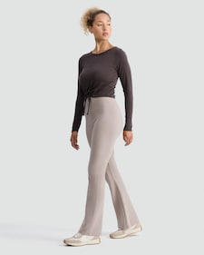 Rise by Zara McDermott Cotton Rich Flared Pyjama Bottoms in Natural