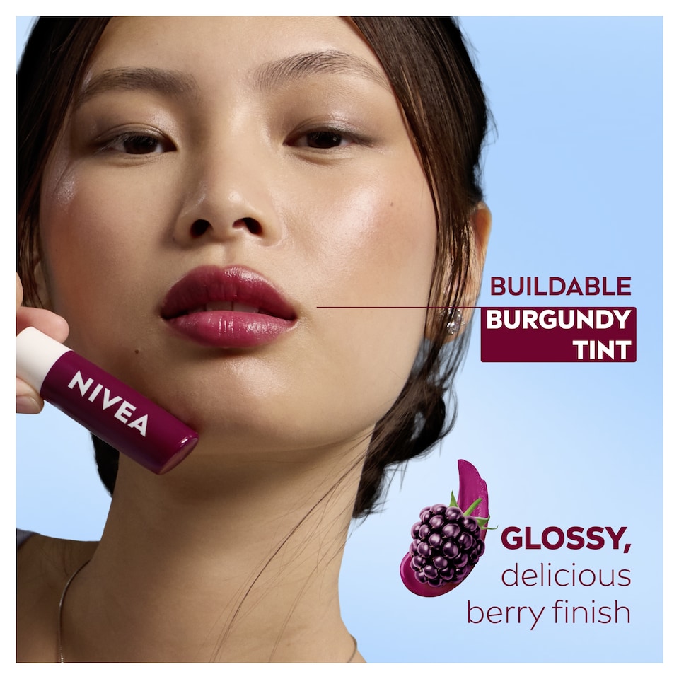 image 1 of NIVEA 72h Blackberry Shine Lip Balm 4.8g
