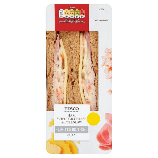 Tesco Ham Cheese & Coleslaw Sandwich Tesco Groceries