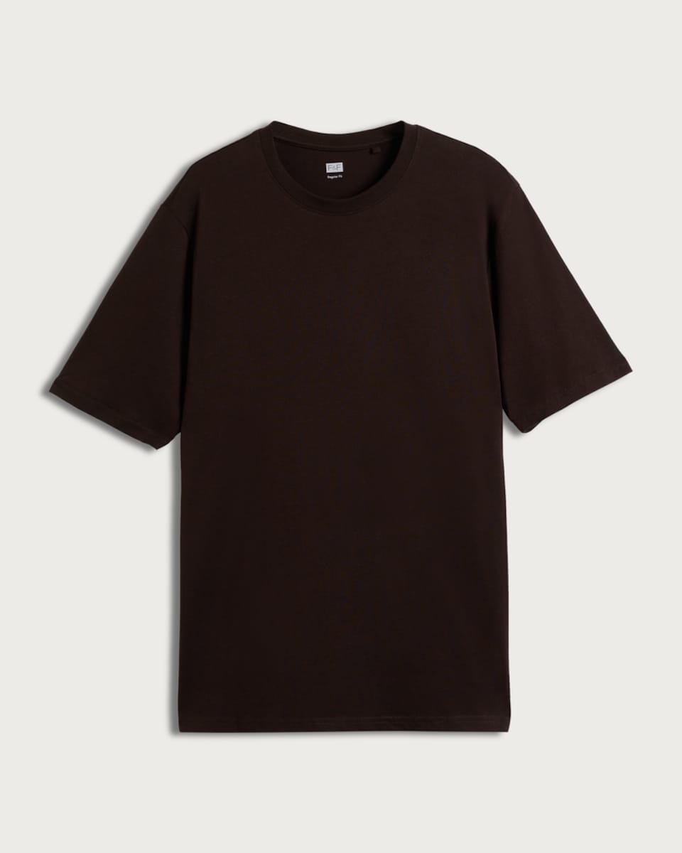 F&F Cotton Rich Short Sleeved T-Shirt in Brown