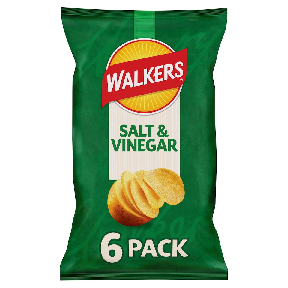image 1 of Walkers Salt & Vinegar Multipack Crisps 6 x 25g