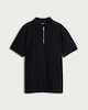 image 4 of F&F Pure Cotton Zip Neck Polo Shirt in Navy