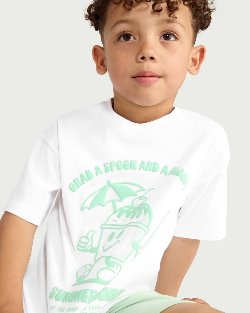 F&F Boys 2-Piece Summer Sundae T-Shirt and Shorts Set in Multi Green