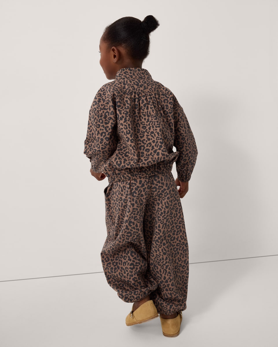 image 1 of F&F Girls Leopard Print Jacket in Multi Brown