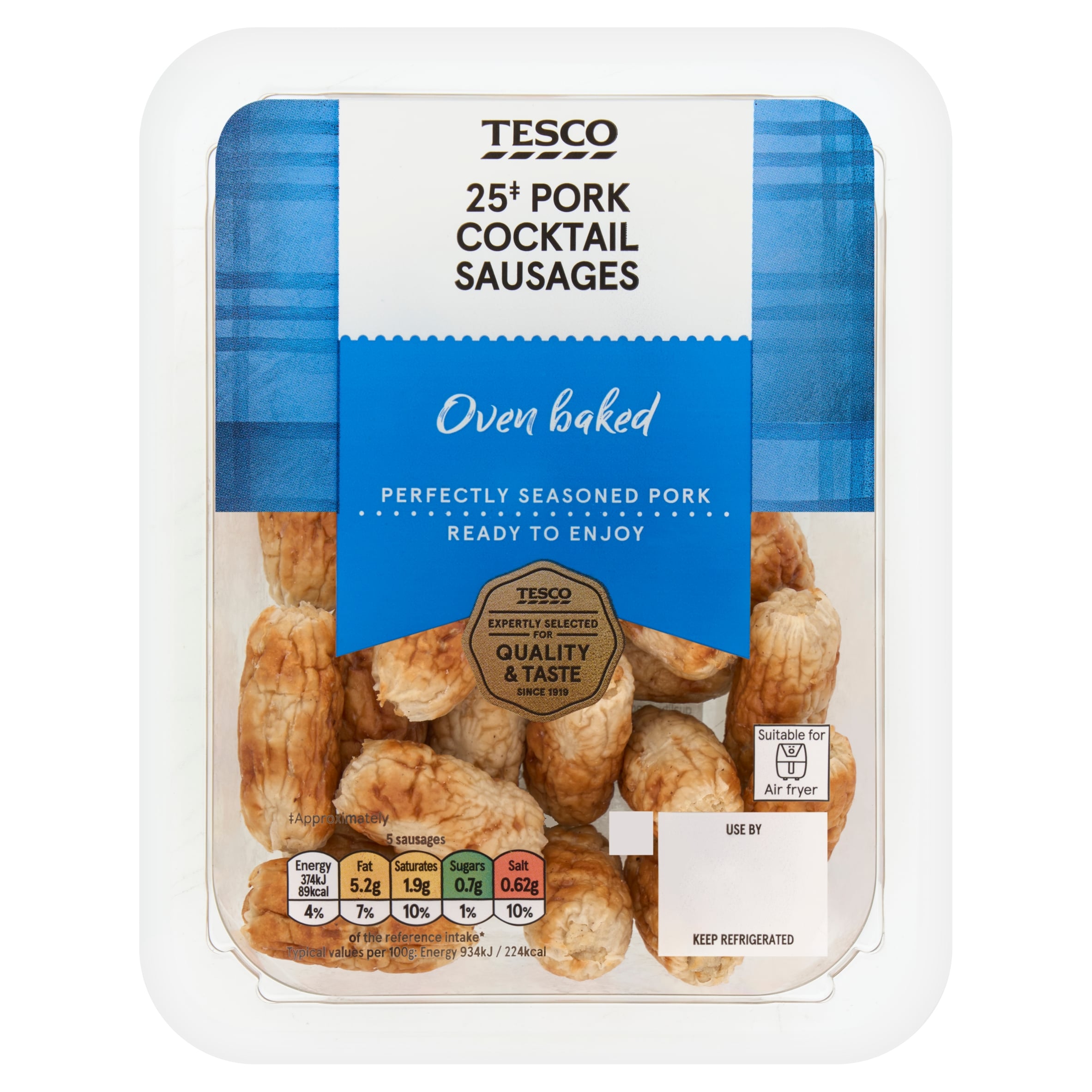 Tesco 25 cocktail sausage 200g
