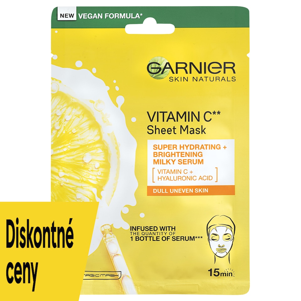 Garnier Skin Naturals rozjasňujúca textilná maska s vitamínom C, 28 g
