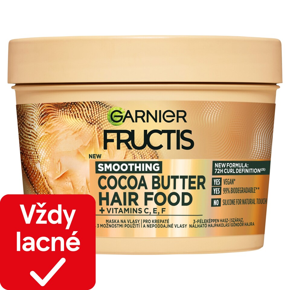 Fructis Hair Food Extra Smoothing Cocoa Butter mask for unruly, frizzy hair, 400 ml