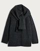 image 4 of F&F Knitted Scarf Detail Cardigan with Wool in Grey