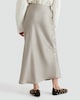 image 4 of F&F Satin Slip Midi Skirt in Stone