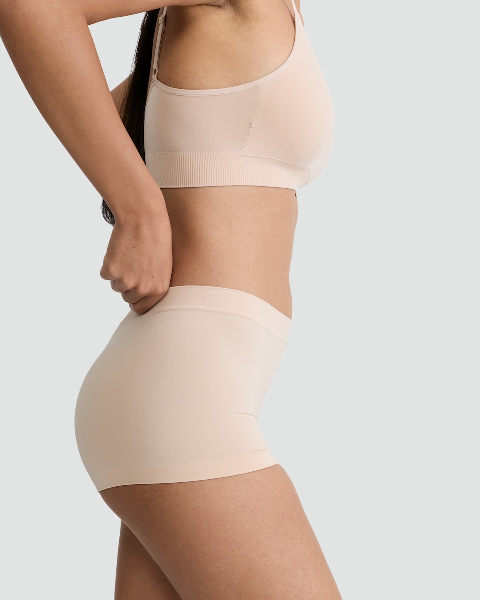image 1 of F&F 2-Pack Seamless Boyshorts  in Nude