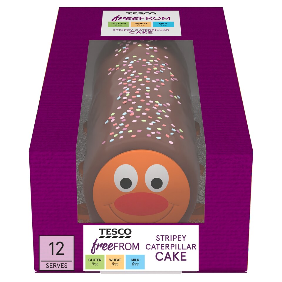 Tesco Free From Stripey The Caterpillar Cake - Chocolate