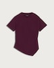 image 4 of F&F Pure Cotton Asymmetric Hem Ruched Short Sleeved Top in Burgundy
