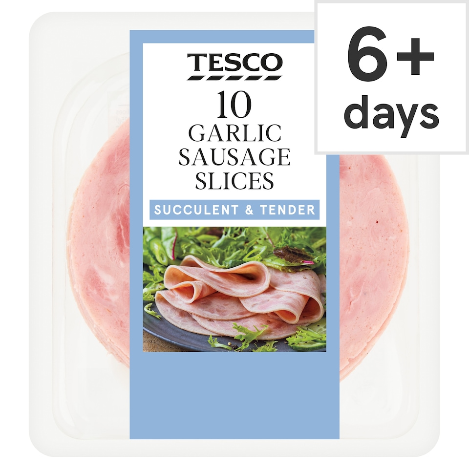 Tesco Garlic Sausage Slices 125g
