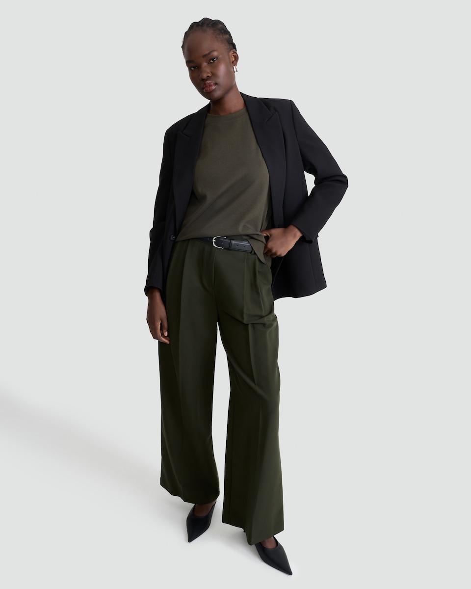 image 1 of F&F Heavyweight Short Sleeved Oversized T-Shirt in Olive