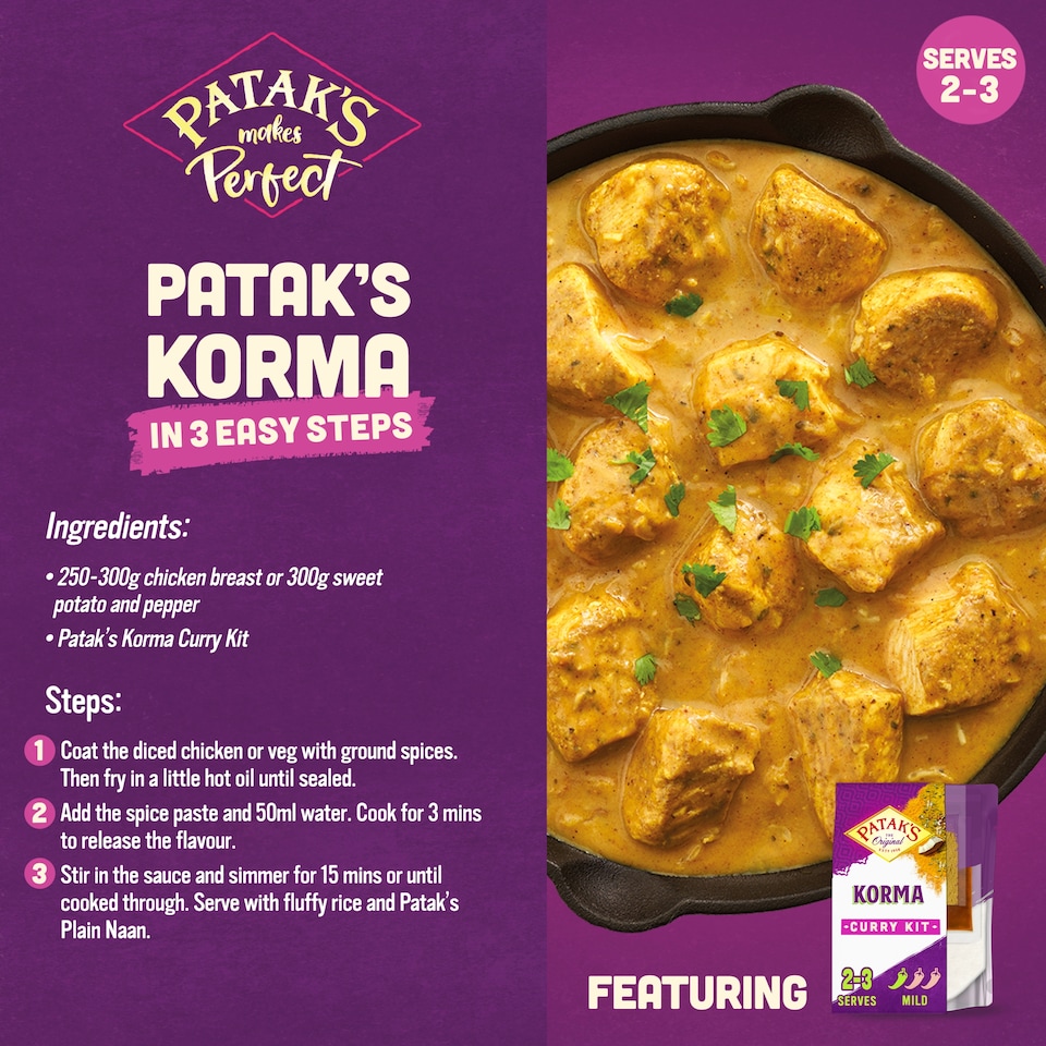 image 1 of Patak's Korma Curry Meal Kit 270g