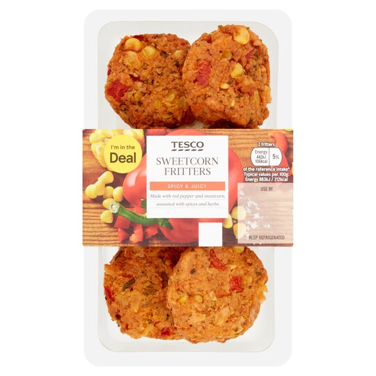 Tesco Baked Sweet Corn Fritters 150G Tesco Groceries