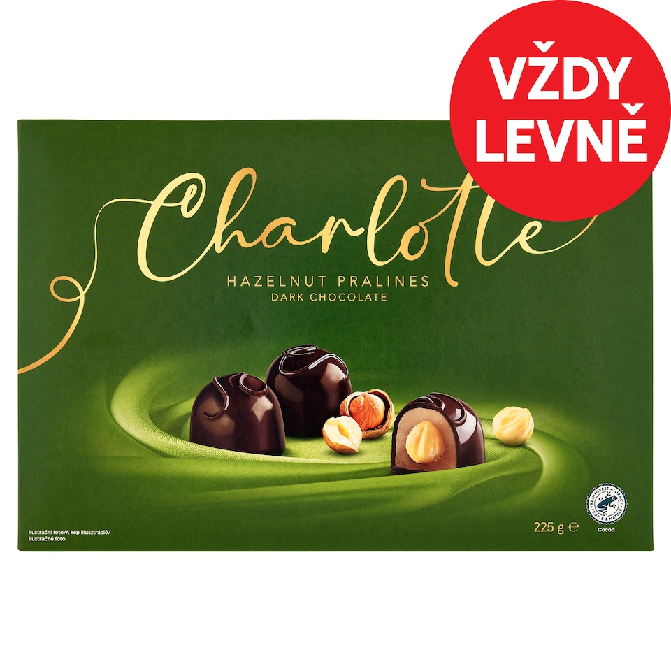 Charlotte Hazelnut Pralines Dark Chocolate 225g