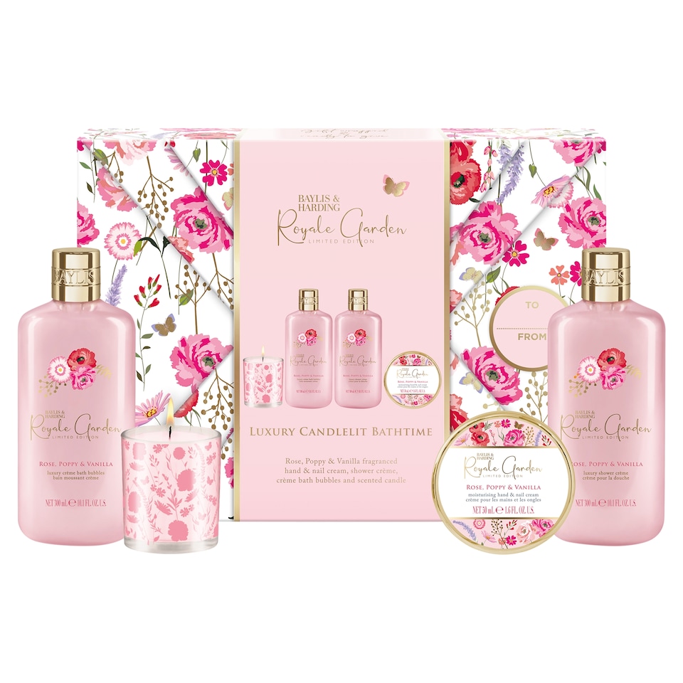 image 1 of Baylis & Harding Royale Garden Gift Wrapped Candlelit Gift Set