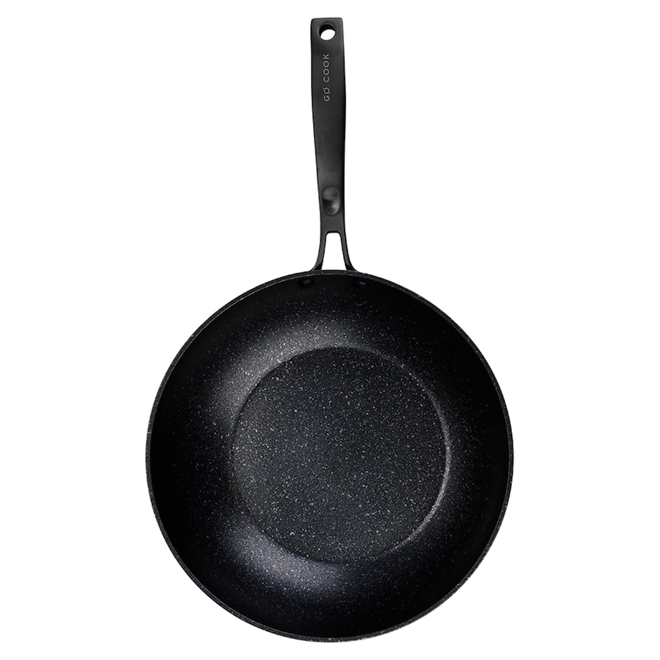 image 1 of Go Cook Black Oven Safe Stirfry 28cm