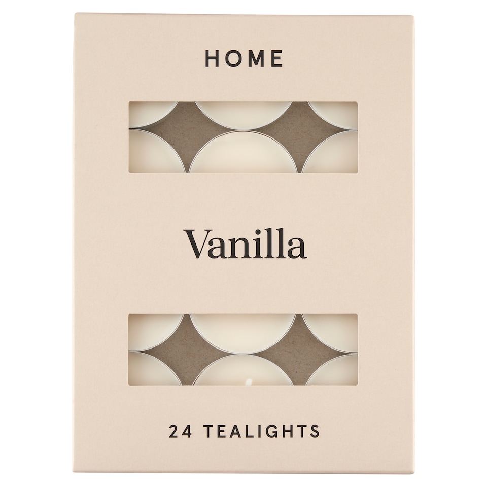 Tesco Home Vanilla Scented Tealights 24 x 8.3 g
