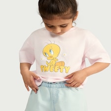Tweety Pie Pure Cotton T-Shirt in Pink