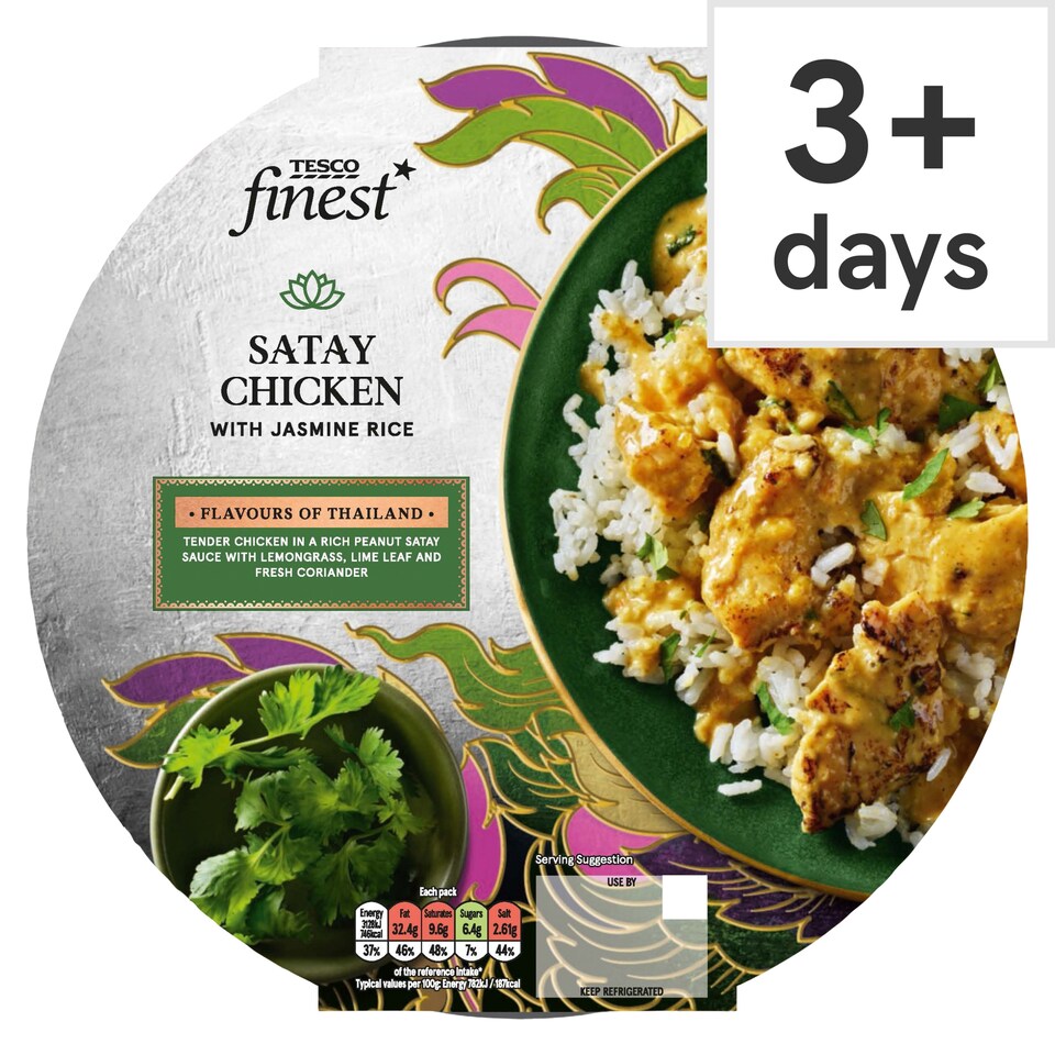Tesco Finest Satay Chicken With Jasmine Rice 400G