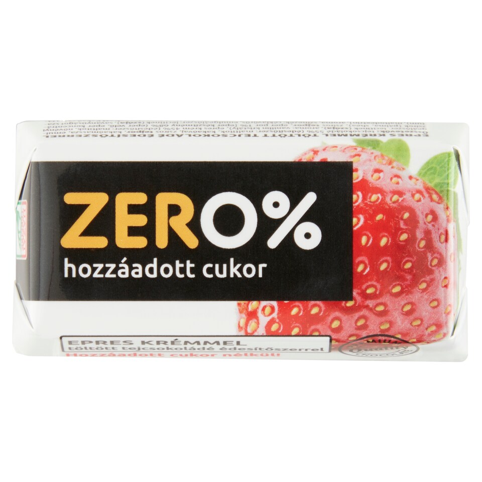 Szerencsi Zero% epres krémmel töltött tejcsokoládé édesítőszerrel 21 g