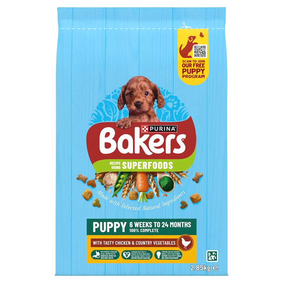 image 1 of Bakers Puppy Dog Food Chicken And Vegetable 2.85Kg