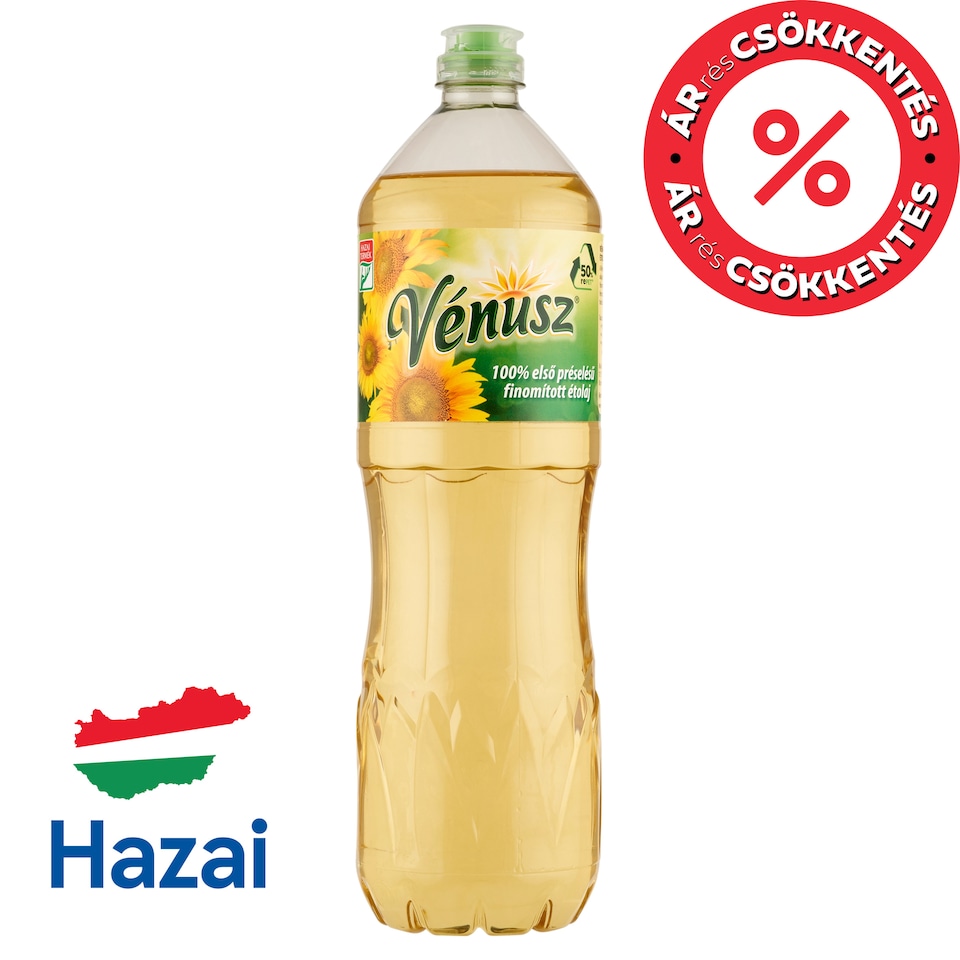 image 1 of Vénusz 100% First Pressed Refined Sunflower Cooking Oil 1 l