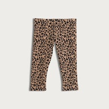 F&F Girls Leopard Print Fleece Lined Leggings in Multi