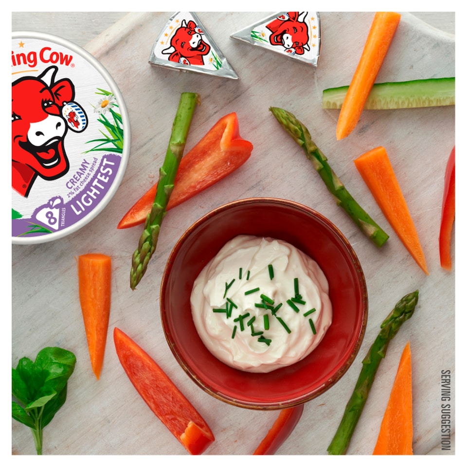 image 1 of The Laughing Cow Lightest Cheese Spread Triangles x8 120g