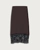 image 4 of F&F Satin Lace Trim Co-ord Midi Skirt in Chocolate