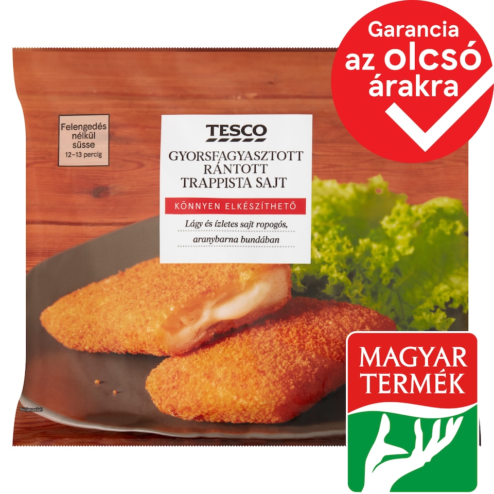 Tesco gyorsfagyasztott rántott trappista sajt 450 g