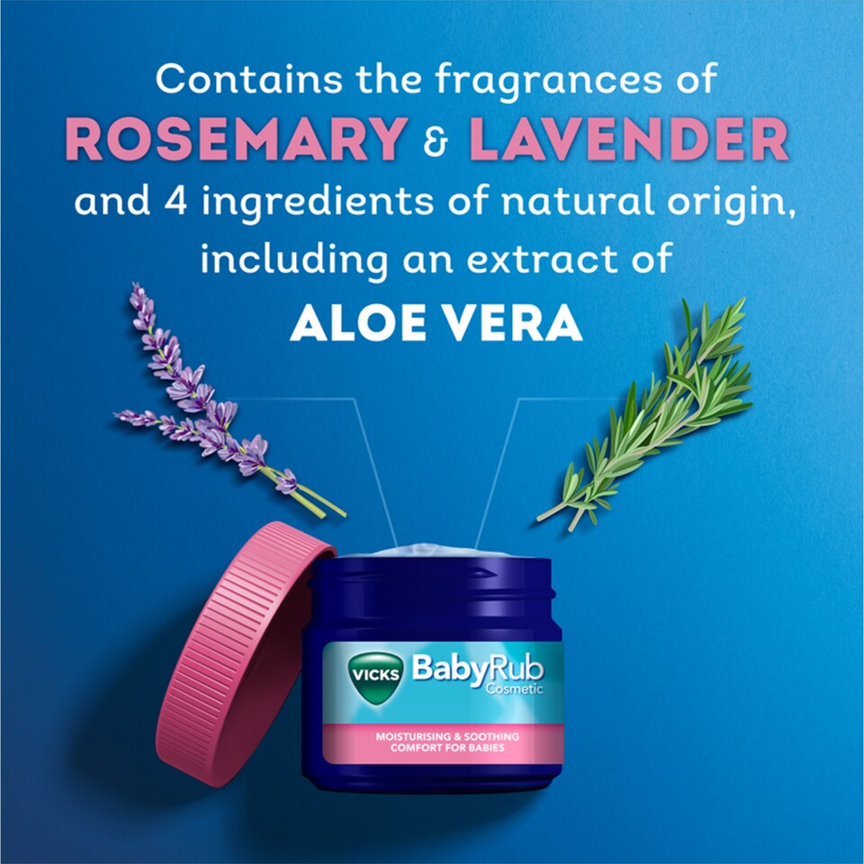 image 1 of Vicks BabyRub Ointment for Soothing and Relaxing Baby Massage - 50g Jar