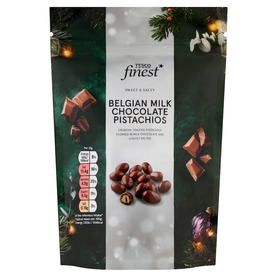 Tesco Finest Belgium Milk Chocolate Pistachios 130g