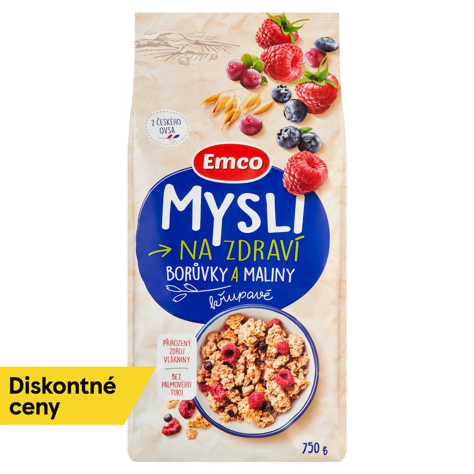 Emco Mysli na Zdraví Crunchy Blueberries and Raspberries 750 g