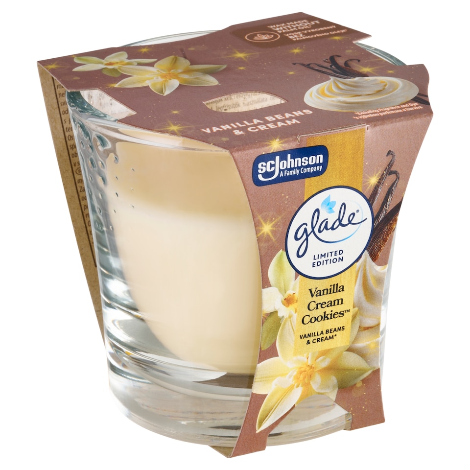 Obrázek 1 pro produkt Glade Vanilla Cream Cookies parfémovaná svíčka 112g