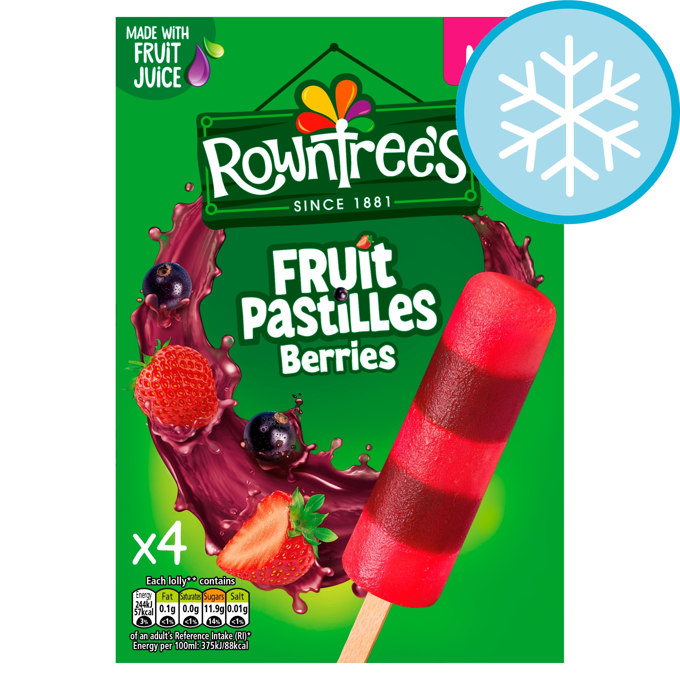 Rowntree's Fruit Pastille Berries Ice Lollies 4x65ml - Tesco Groceries