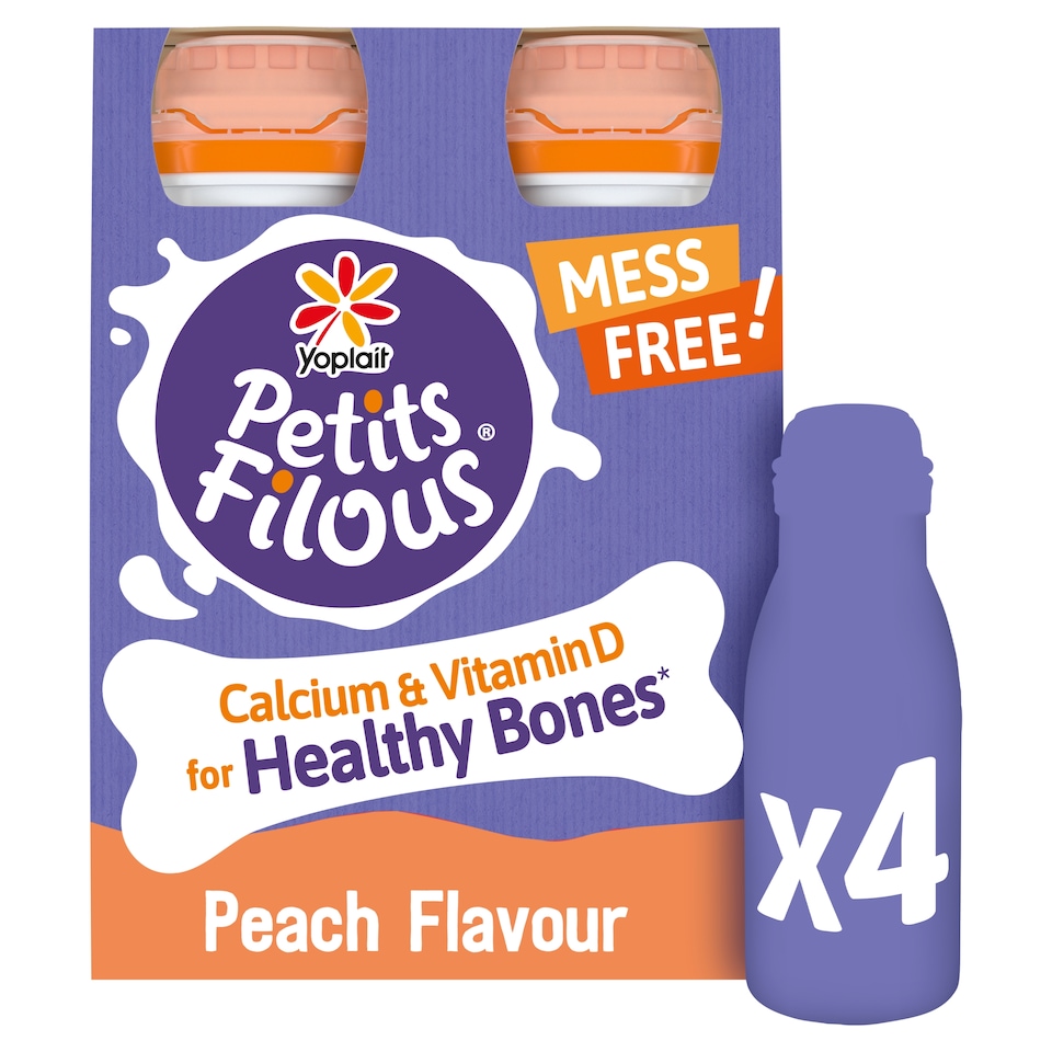 image 1 of Petit Filous Peach Drinking Yogurt 4X100g