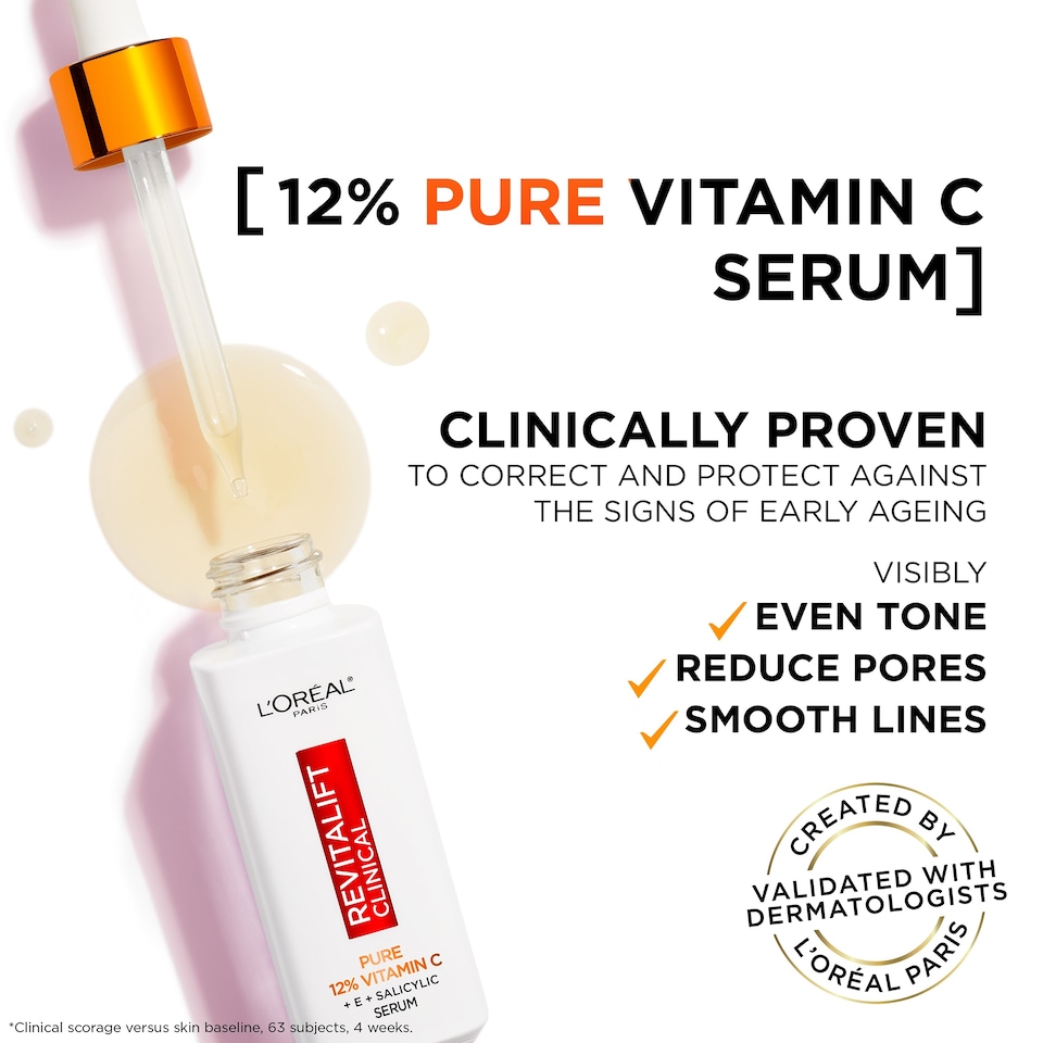 image 1 of L'Oreal Revitalift Clinical 12% Pure Vitamin C Serum 30ml