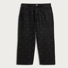 F&F Diamanté Embellished Wide Leg Jeans in Black