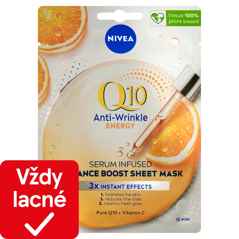 image 1 of Nivea Q10 Anti-Wrinkle Serum Infused Radiance Boost Sheet Mask 1 pc