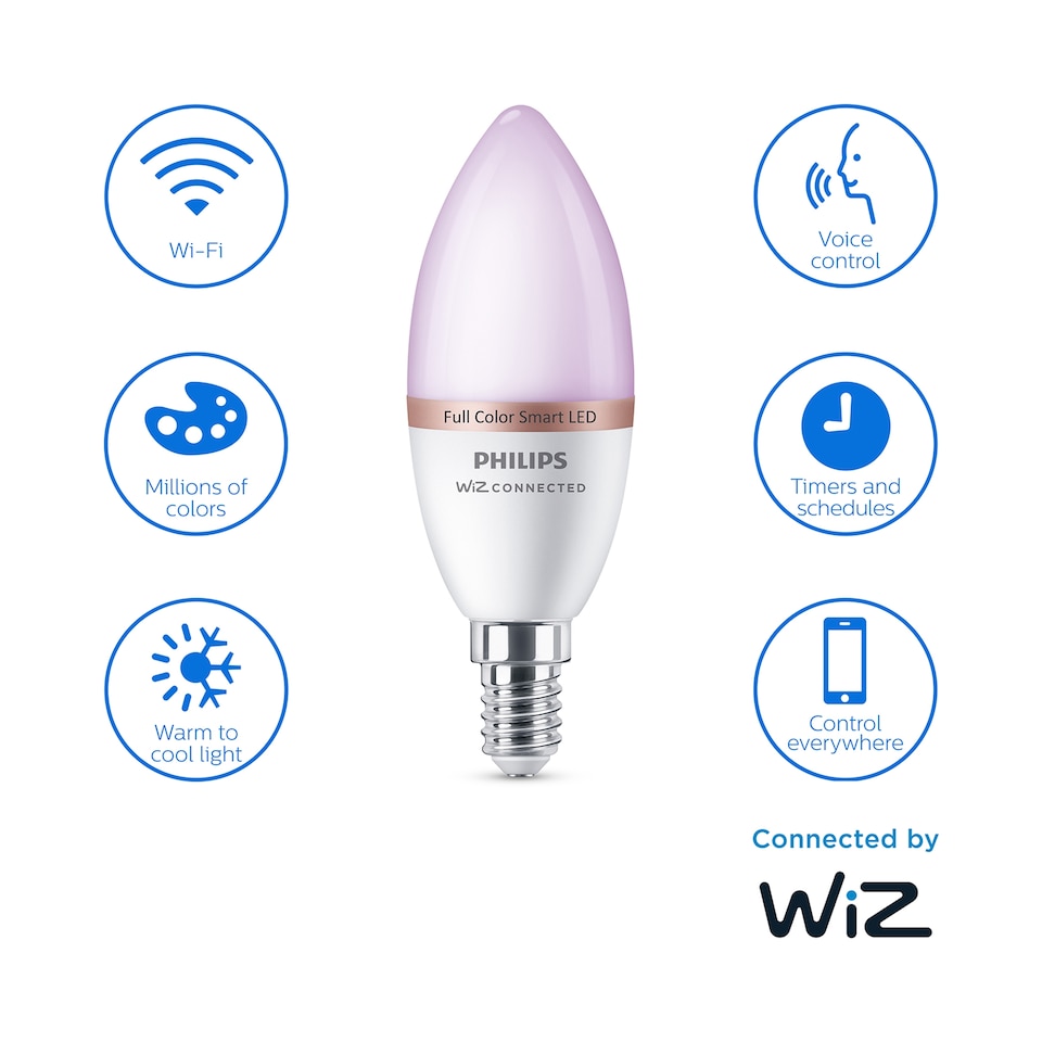 image 1 of Philips Smart Led Bulb Candle Rgb Small Edisonscrew