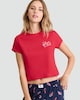 image 1 of F&F Cotton Rich Sleep Club Slogan Pyjama T-Shirt in Red