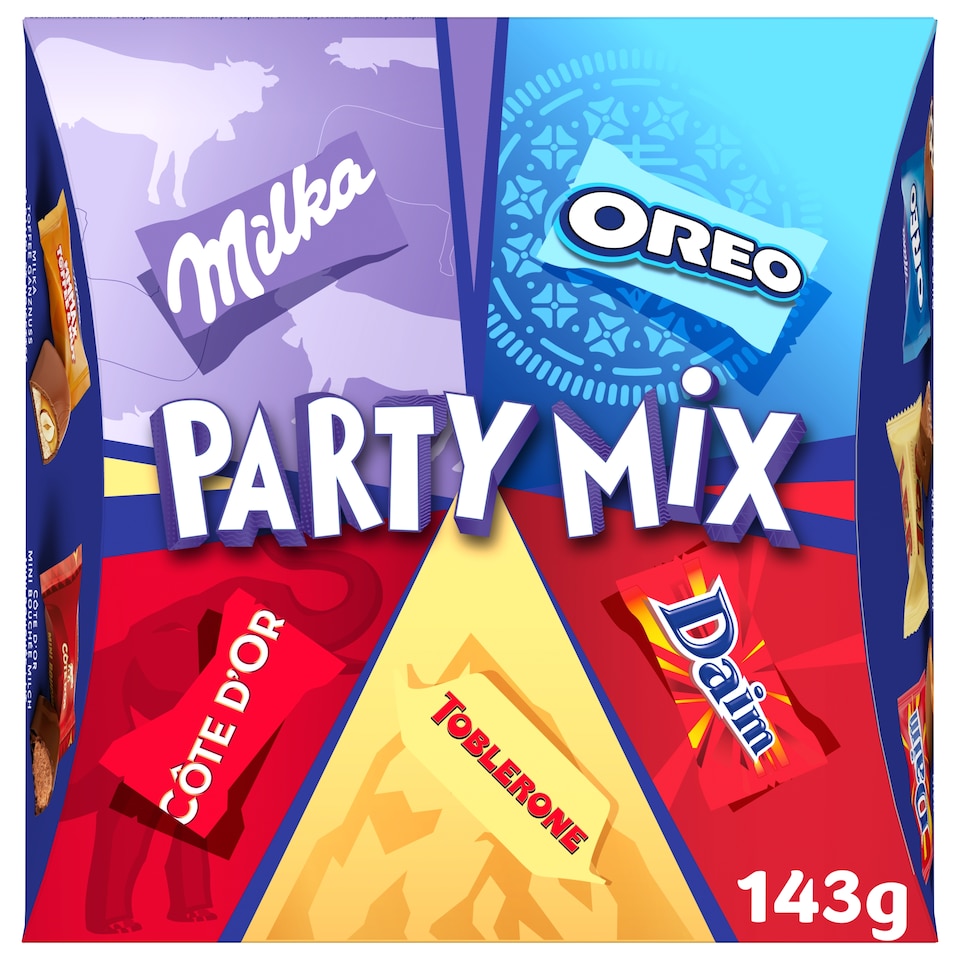 Milka bonboniéra Party Mix, mix pralinek 143g