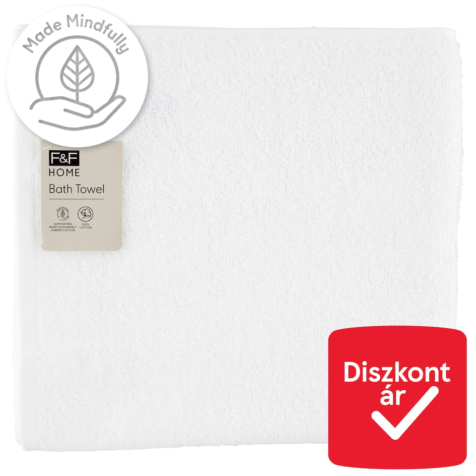 F&F Home Basics White Bath Towel 70 cm x 120 cm