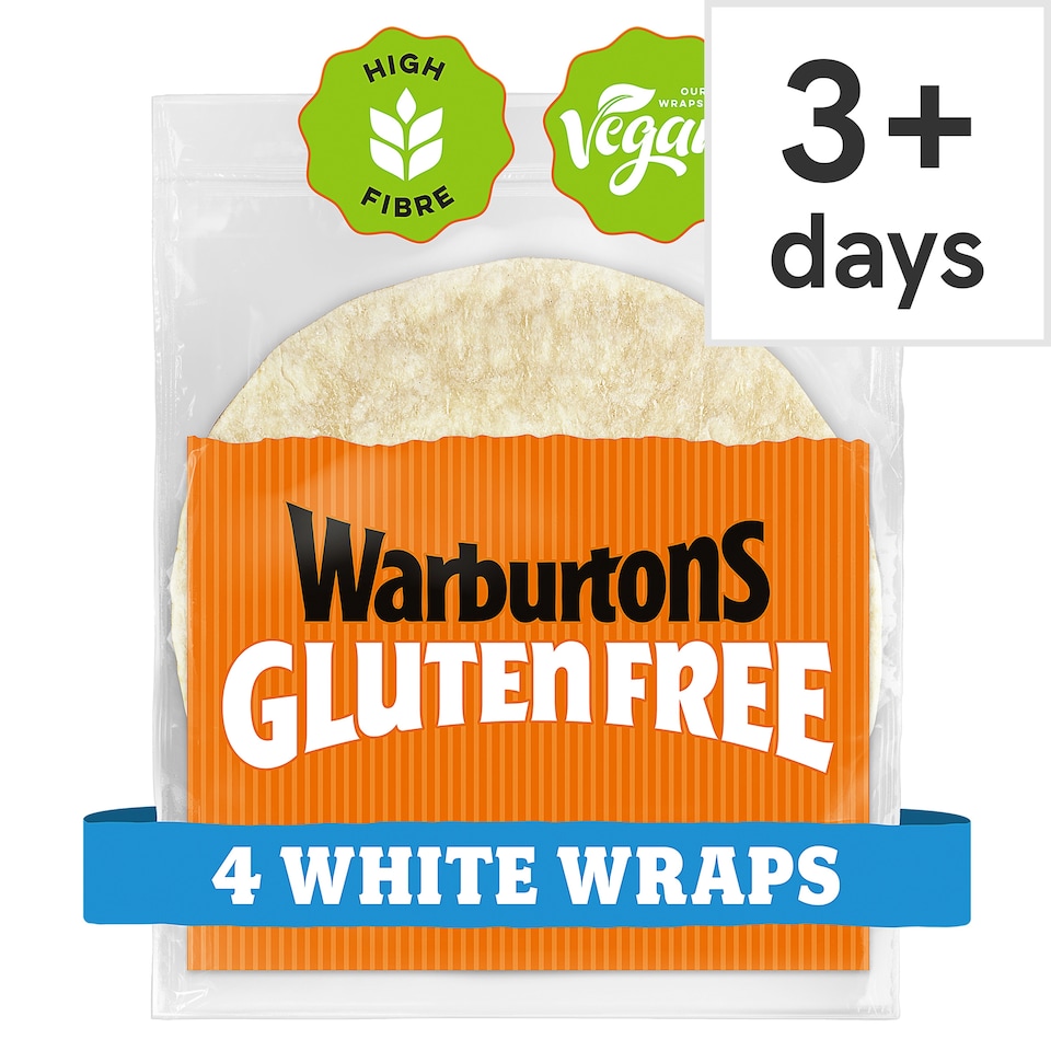 image 1 of Warburtons Gluten Free White Wraps 4 Pack