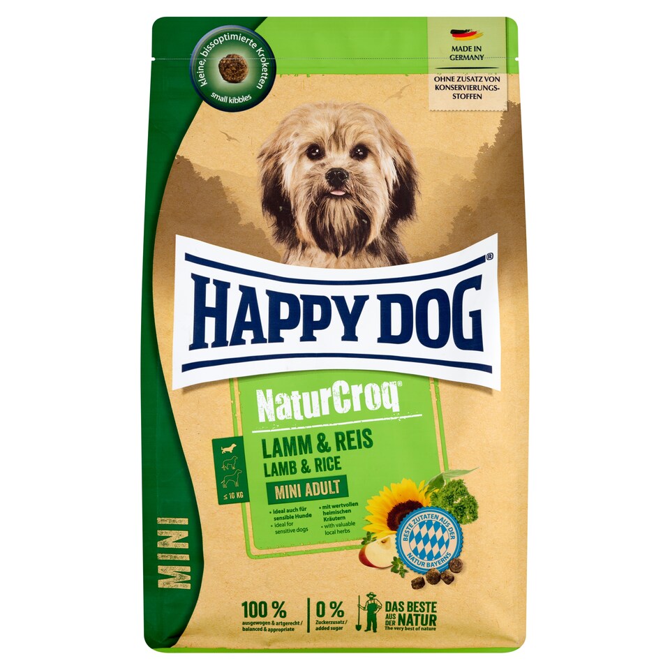 Happy Dog NaturCroq kis krokettek eledel könnyen emészthető bárányhússal és rizzsel kutyáknak 800 g